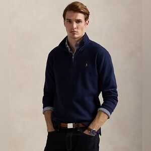 Polo Ralph Lauren Estate Rib 1/4 Quarter Zip Sweater Navy Mens XXL Cotton